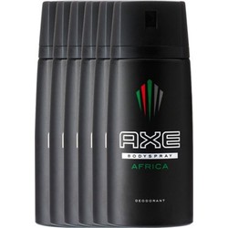 Axe Africa For Men - 6 x 150 ml - Deodorant Spray - Voordeelverpakking