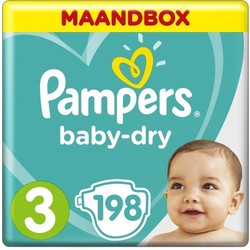 Pampers Baby-Dry Luiers - Maat 3 (6-10 kg) - 198 Stuks - Maandbox