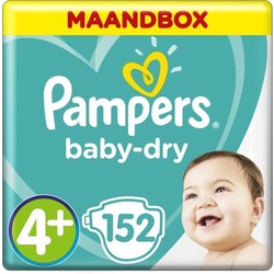 Pampers Baby-Dry Luiers - Maat 4+ (10-15 kg) - 152 Stuks - Maandbox