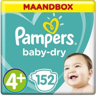 Pampers Baby-Dry Luiers - Maat 4+ (10-15 kg) - 152 Stuks - Maandbox