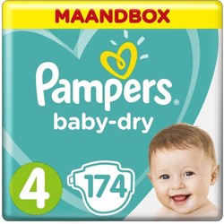 Pampers Baby-Dry Luiers - Maat 4 (9-14 kg) - 174 Stuks - Maandbox
