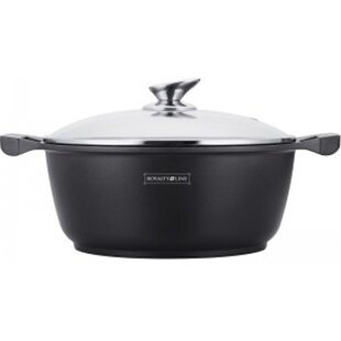 Royalty Line -  soep/braadpan - Met glazen deksel zwart - 30 CM. RL-BS30ML