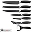 Royalty line Royalty Line Switzerland Messenset VRL-BLK6-C 6-delige messenset met krokodil structuur zwart