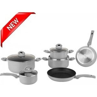 Royalty Line 10-delige Marmer Coating pannenset - RL-FM10L - Zilver