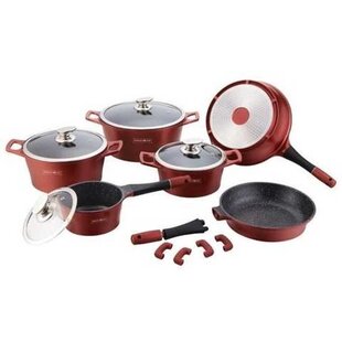 Royalty Line Luxe Pannenset - 14-delig - Afneembare handgreep - Bordeaux