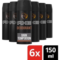 AXE Dark Temptation Deodorant - 6 x 150 ml - Voordeelverpakking