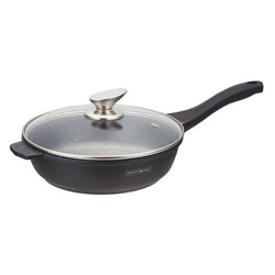 Royalty Line Marble Coating Wok - met glazen deksel - Zwart - 30 cm