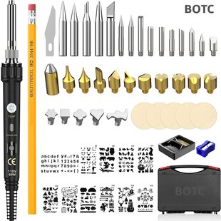 Houtbrander Set - 43 Delig - Pyrografie - Soldeerbout - Houtbrander voor hobby - Soldeerset