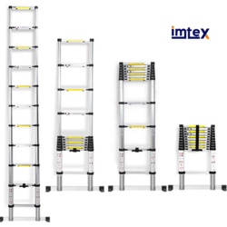 IMTEX Telescopische ladder - aluminium - 3.80 meter-met balk
