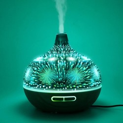 IGOODS - Ultrasonic Aroma Diffuser 3D - Donker bruin hout - 400ml