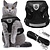 IGOODS - Kattenharnas - met Reflecterende Strip - Leash set - knaagdieren - ZWART MAAT M