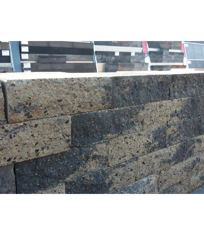 Mauerstein Grau/Schwarz gebrochen