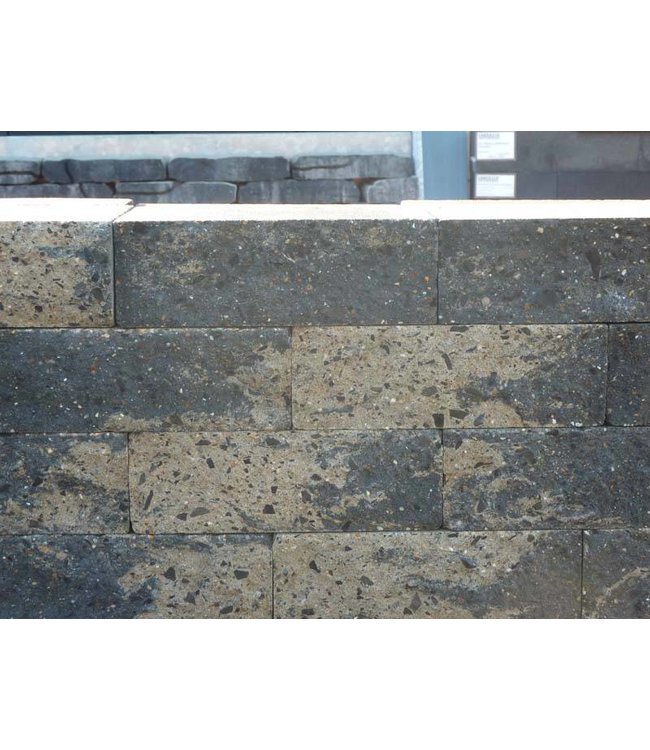 Mauerstein Grau/Schwarz gebrochen