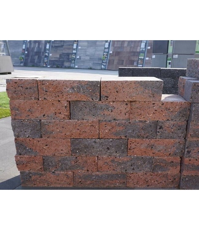 Mauerstein Braun/Schwarz gebrochen