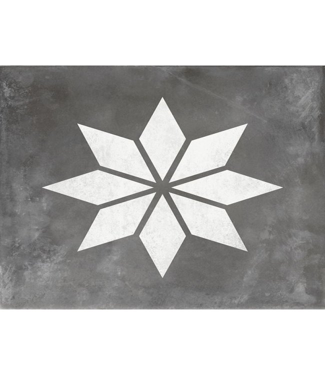 GeoCeramica Decor Concreet Blooming Black Base 60x60x4 cm