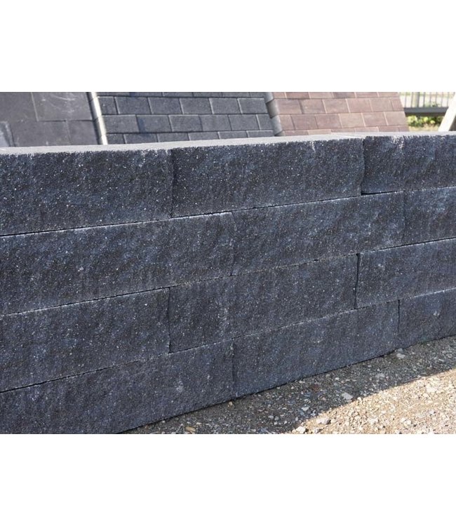 Mauerstein Wallblock Splitt Anthrazit 60x15x12 cm