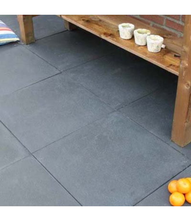 Beschichtete Terrassenplatte Furora Premium Flach Anthrazit 60x60x4 cm