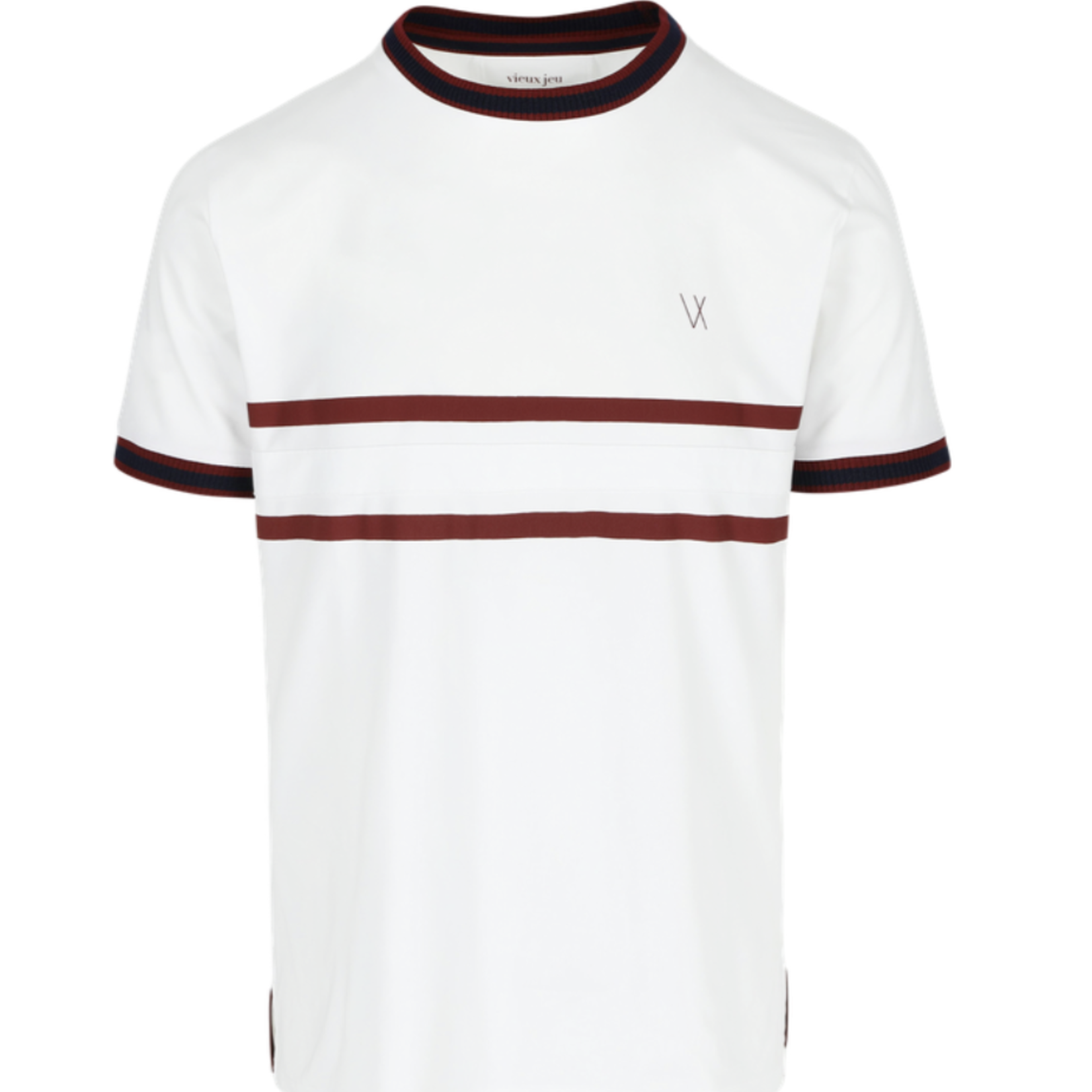 Vieux Jeu Heren - Leo T-shirt Wit / Burgundy