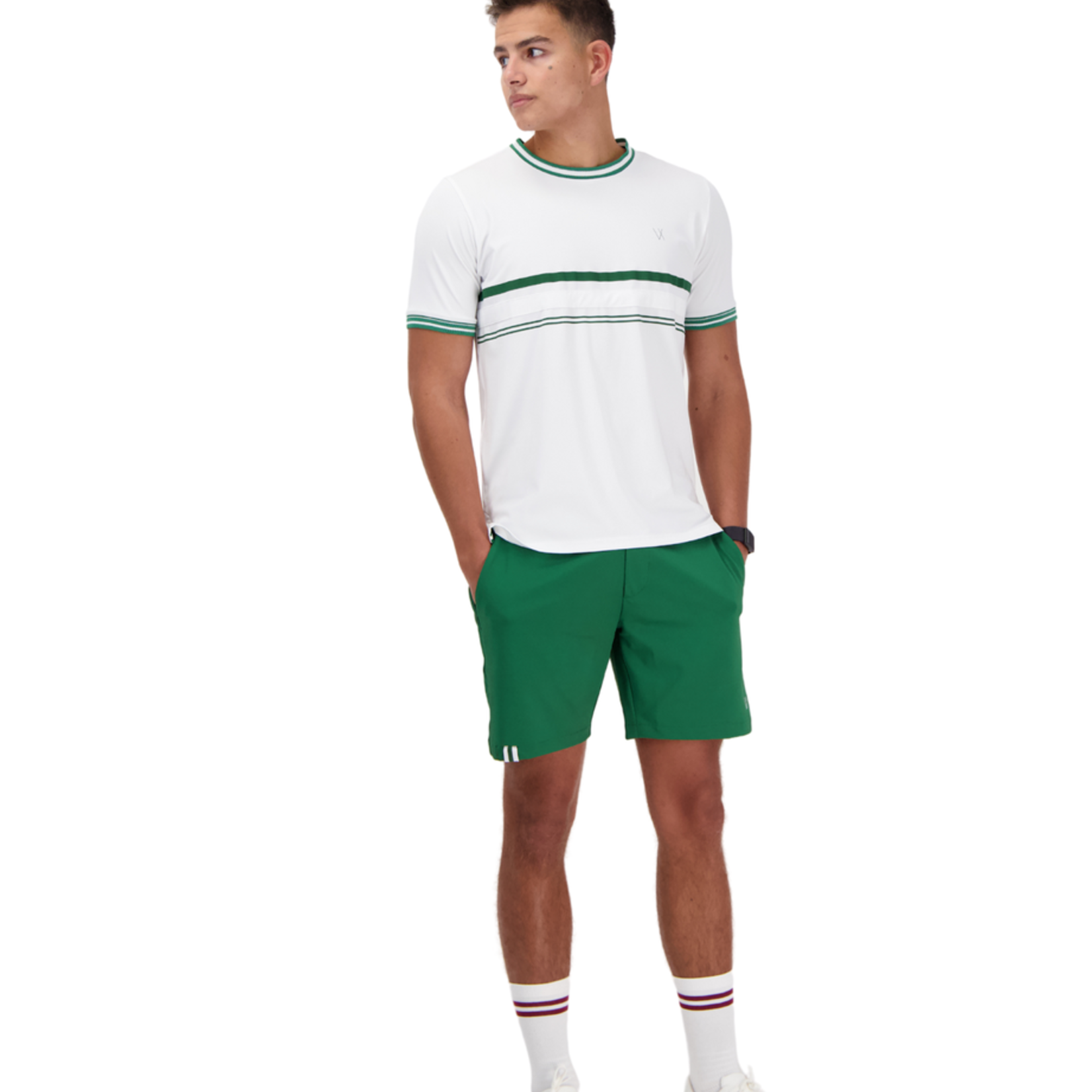 Vieux Jeu Heren - Leo T-shirt Wit / Groen