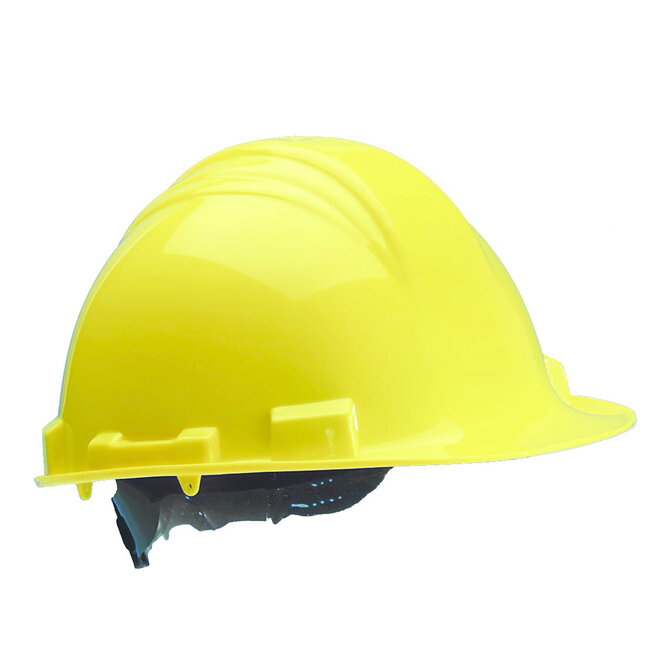 M-Safe veiligheidshelm, bouwhelm MH6000 geel PE 6-punts
