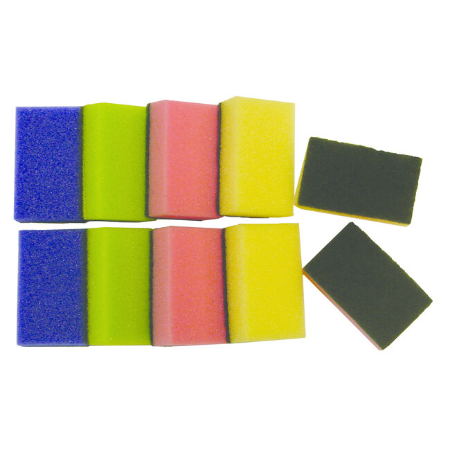 Super Prof Schuurspons assorti kleuren ca.90x58x30mm 10 stuks