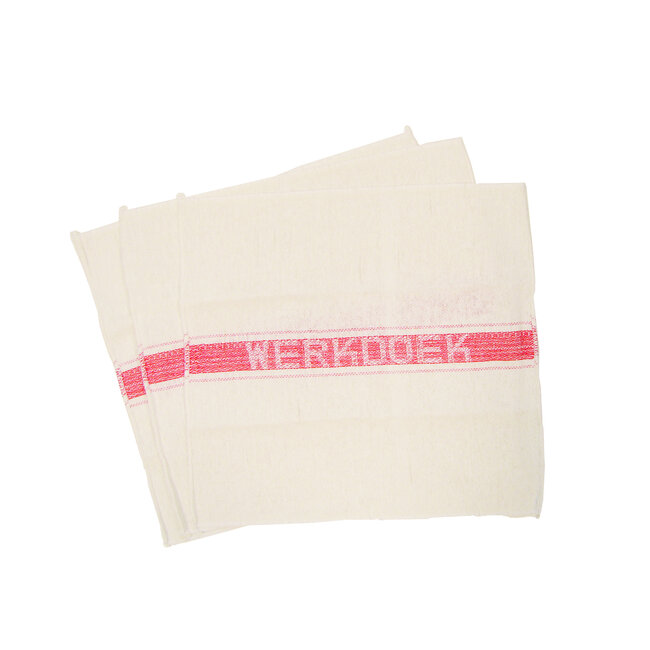 Super Prof Werkdoek rode band ca.40x45cm 3 stuks