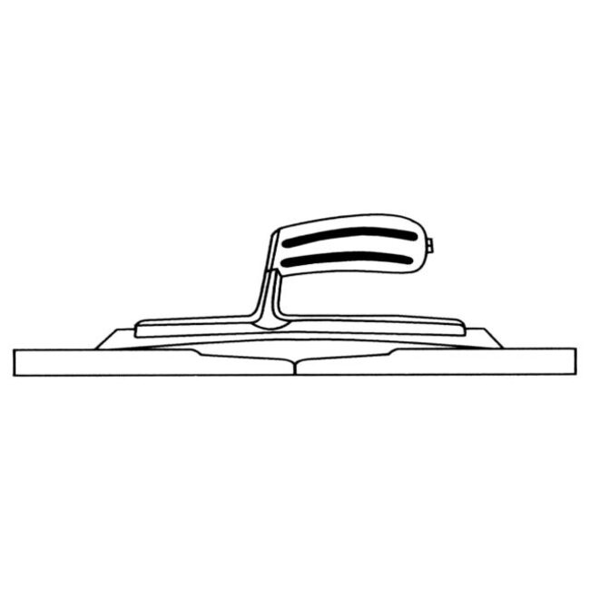 Super Prof Pleisterspaan PURE gebogen 305x120x0,65 mm RVS afgeronde hoeken en Handgreep Leer