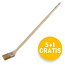 Radiatorkwast wit haar, lange houten greep 80cm