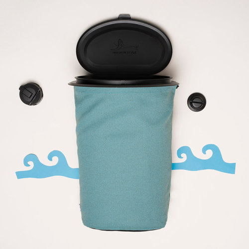 Flextrash Boat Waste Bin | Tempting Turquoise Flextrash Boat Waste Bin | Tempting Turquoise