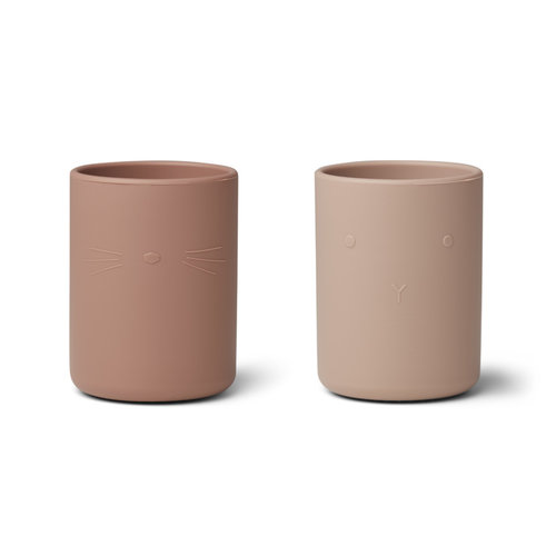 Liewood Ethan Cup Siliconen Bekers - Rose Mix (set van 2)