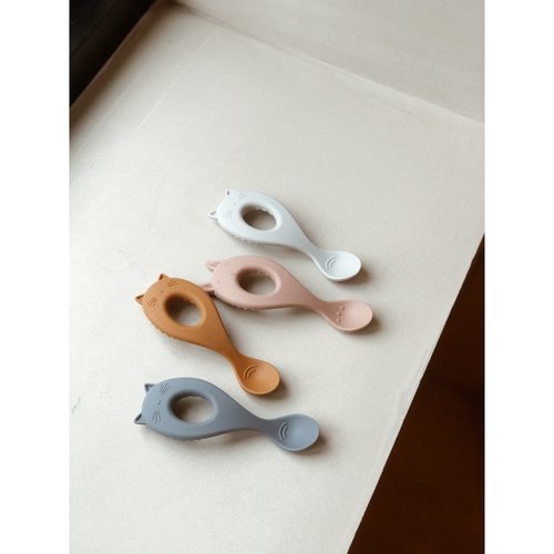 Liewood Liva Silicone Spoon Lepelset - Dark Rose (set van 4)