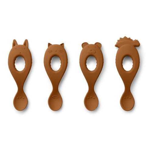 Liewood Liva Silicone Spoon Lepelset - Mustard (set van 4)