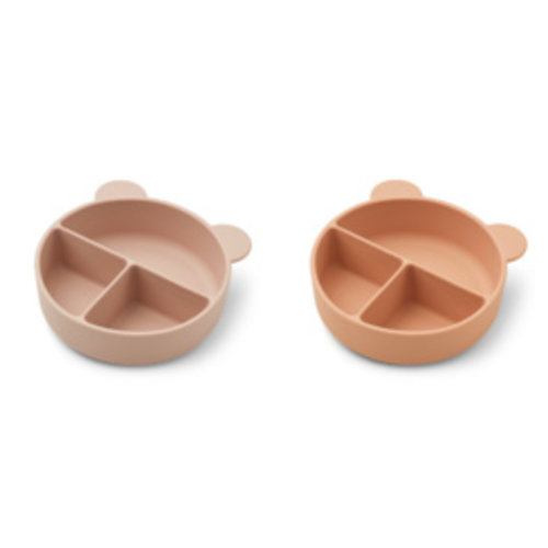 Liewood Connie divider bowl siliconen kom | rose mix (set van 2)