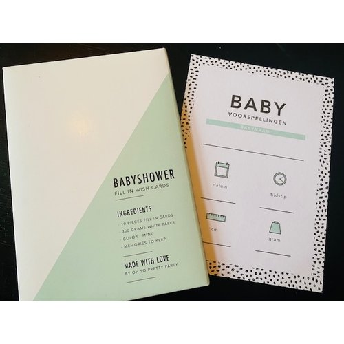 Ohsoprettyparty Babyshower invulkaarten | Mintgroen Ohsoprettyparty Babyshower invulkaarten | Mintgroen