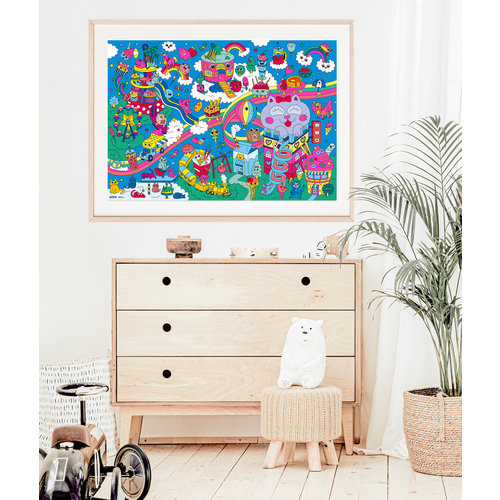 OMY Grote poster met stickers-Fantasie(Kawaii)