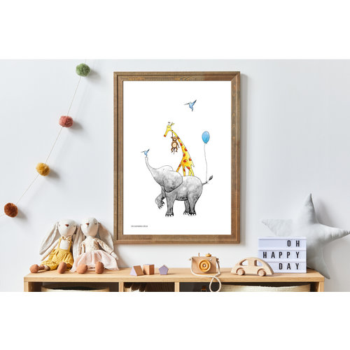 Juulz Poster Stapeldieren Giraffe