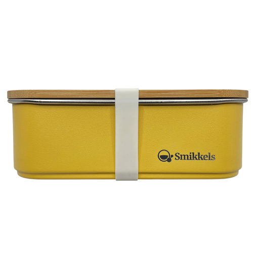 Smikkels RVS Lunchbox  - geel