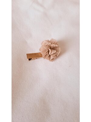 By Mev Haarclip Satin Flower Beige