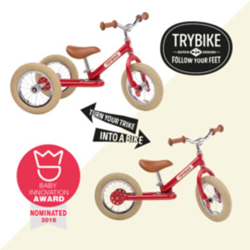 Trybike Loopfiets Vintage Steel  | Rood | Mat