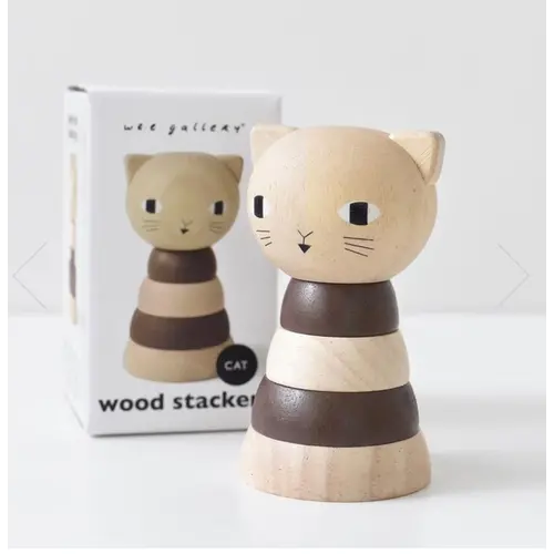 Wee Gallery Wooden Stacker - Kat - Stapelringen