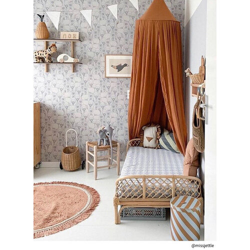 Swedish Linens Junior hoeslaken | Rainbows |Tranquil Grey