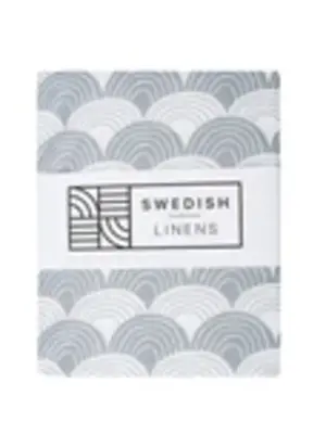 Swedish Linens Junior hoeslaken | Rainbows | Tranquil Grey