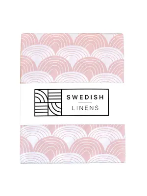 Swedish Linens Junior hoeslaken | Rainbows | Nudy Pink