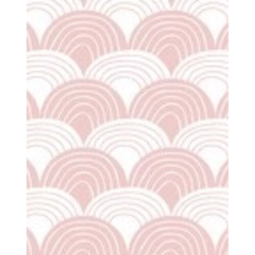Swedish Linens Junior hoeslaken | Rainbows | Nudy Pink