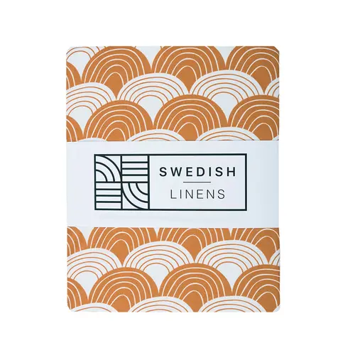Swedish Linens Junior hoeslaken | Rainbows | Cinnamon Brown Swedish Linens Junior hoeslaken | Rainbows | Cinnamon Brown