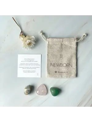Rockstyle Newborn (Geboorte)  Giftbag (rozenkwarts, maansteen, aventurijn)