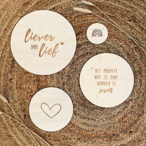 Fien & Feau Houten Muur Cirkel – Regenboog 12 cm