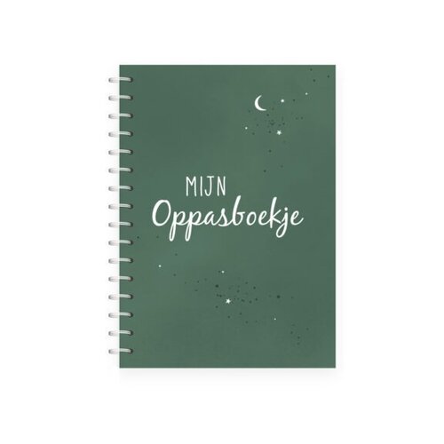 Fien & Feau Oppasboekje Donkergroen Heelal - Invulboek A5 Fien & Feau Oppasboekje Donkergroen Heelal - Invulboek A5
