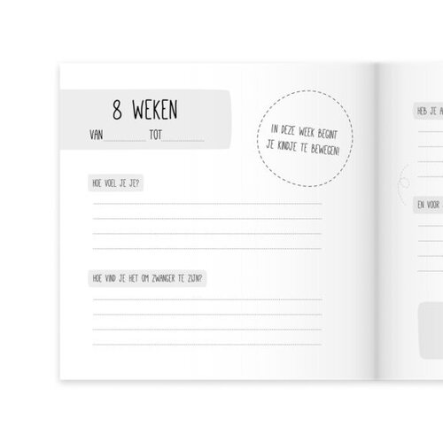 Fien & Feau Invulboek - NegenMaandenboek - Roestbruin - A5