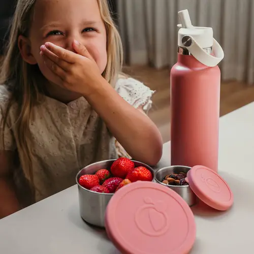 Smikkels Set van 3 RVS Snack- en Fruitbakjes | Blauw